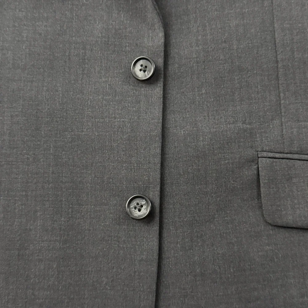 Claiborne Mens 50 Long Wool Blazer Charcoal Gray Two Button Sport Coat 50L